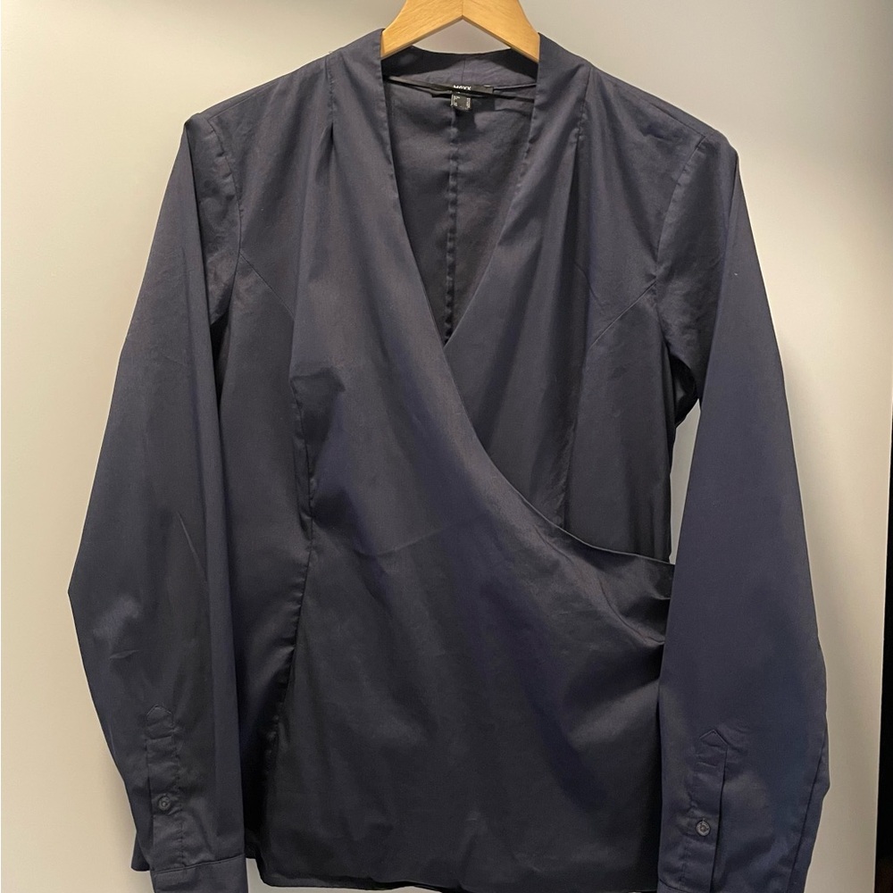 Mexx Navy Long Sleeve Wrap Blouse